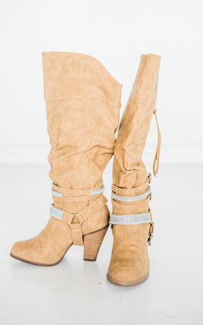 Stacey Boots in Nude
