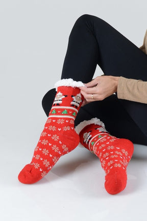 Christmas Printed Fuzzy Socks - CSOC109