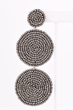 Gray 3-Tier Seed Bead Earrings - EAR2117GR
