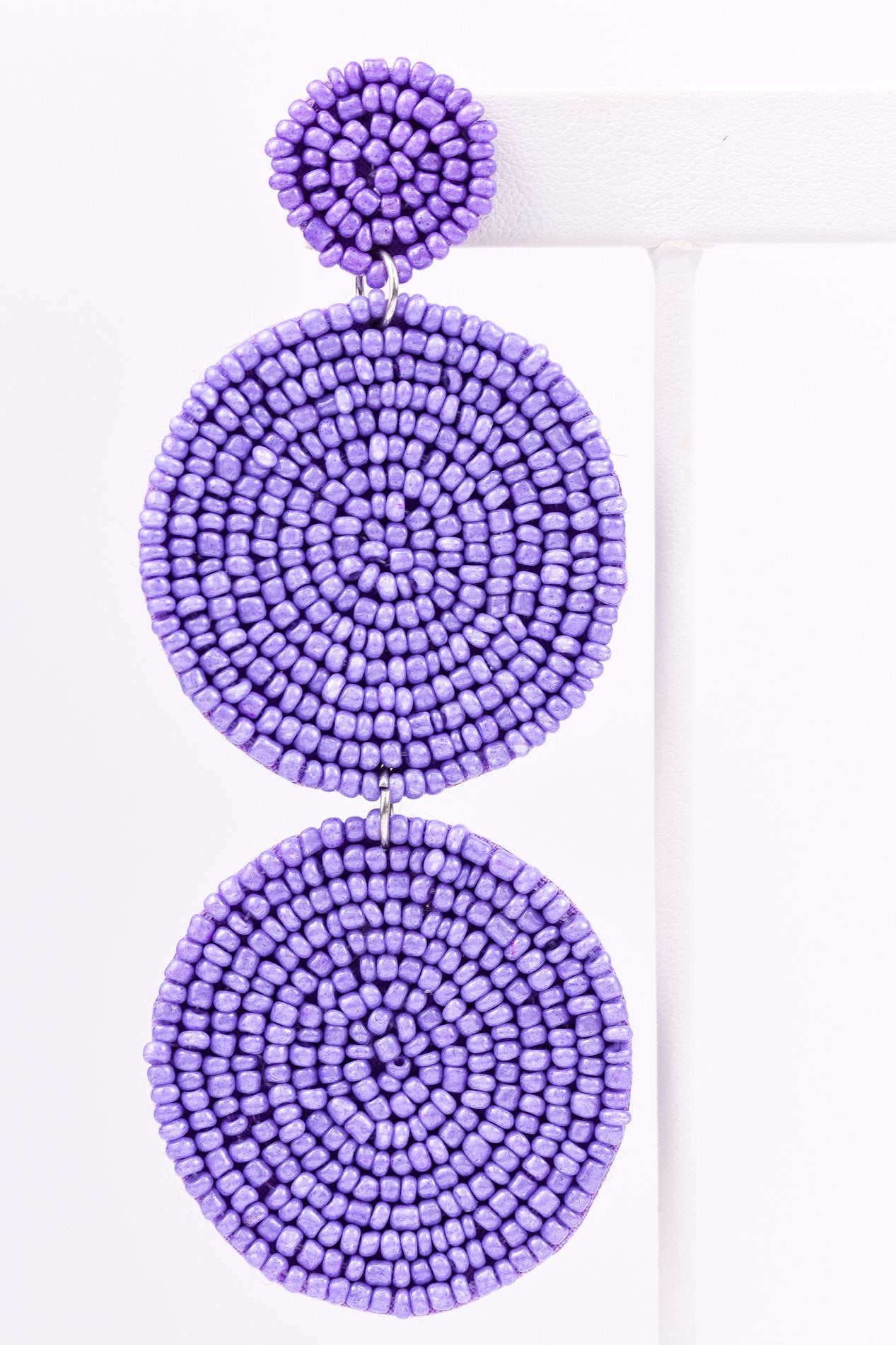 Purple 3-Tier Seed Bead Earrings - EAR2116PU