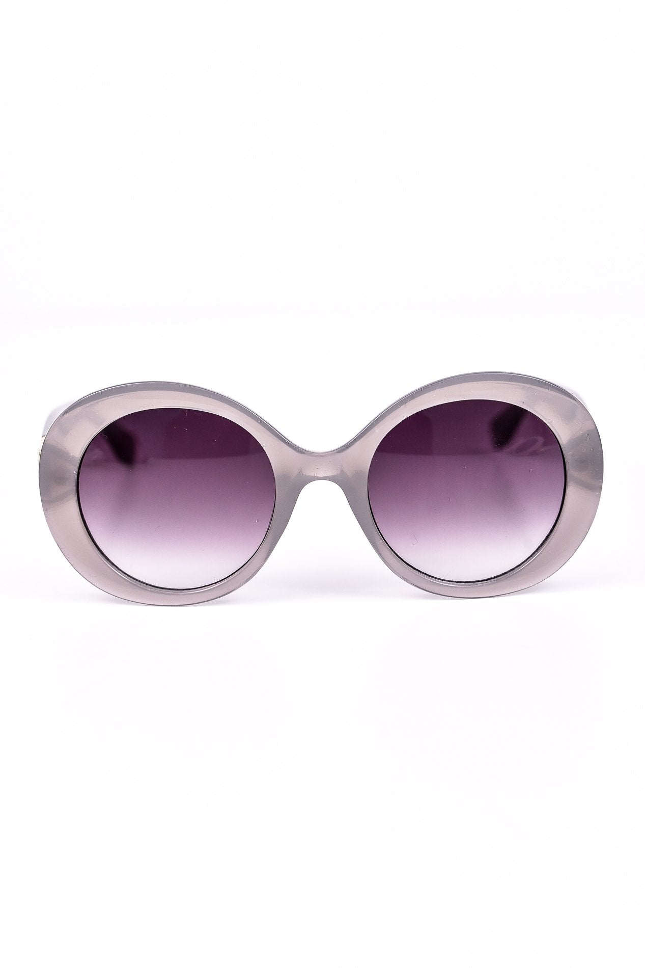 Gray Round Frame Sunglasses - SGL189GR - FREE hard case