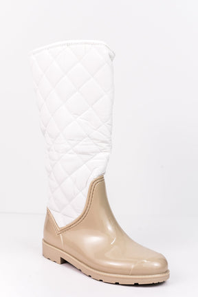 Come Rain Or Shine Beige Rain Boots - SHO1555BG