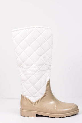 Come Rain Or Shine Beige Rain Boots - SHO1555BG