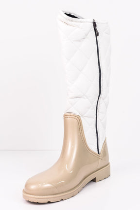 Come Rain Or Shine Beige Rain Boots - SHO1555BG