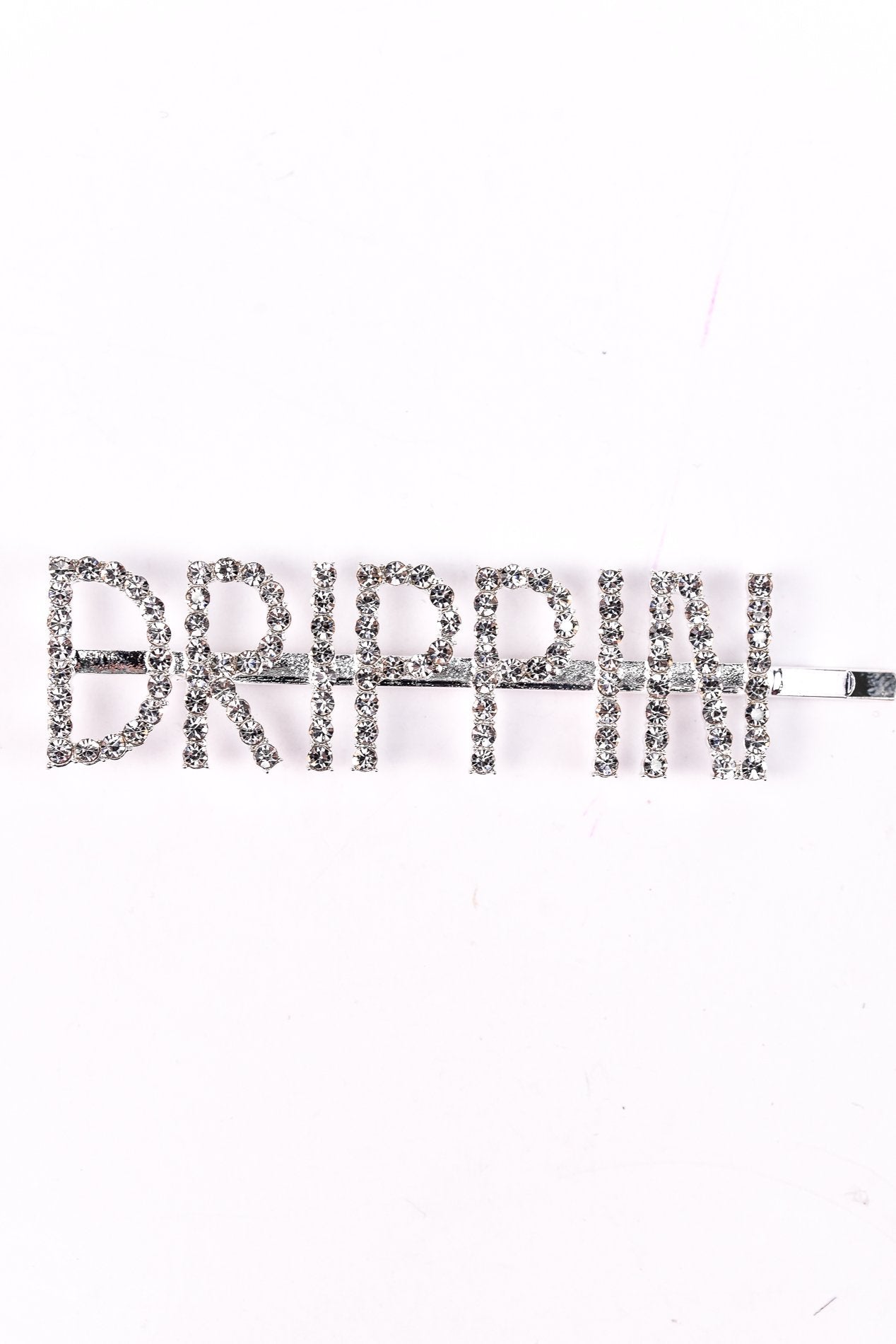 'Drippin' Silver Bling Hair Clip - CLP157SI