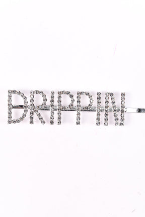 'Drippin' Silver Bling Hair Clip - CLP157SI