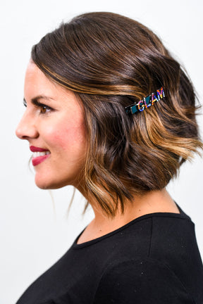 'Glam' Multi Color Bling Hair Clip - CLP169MU