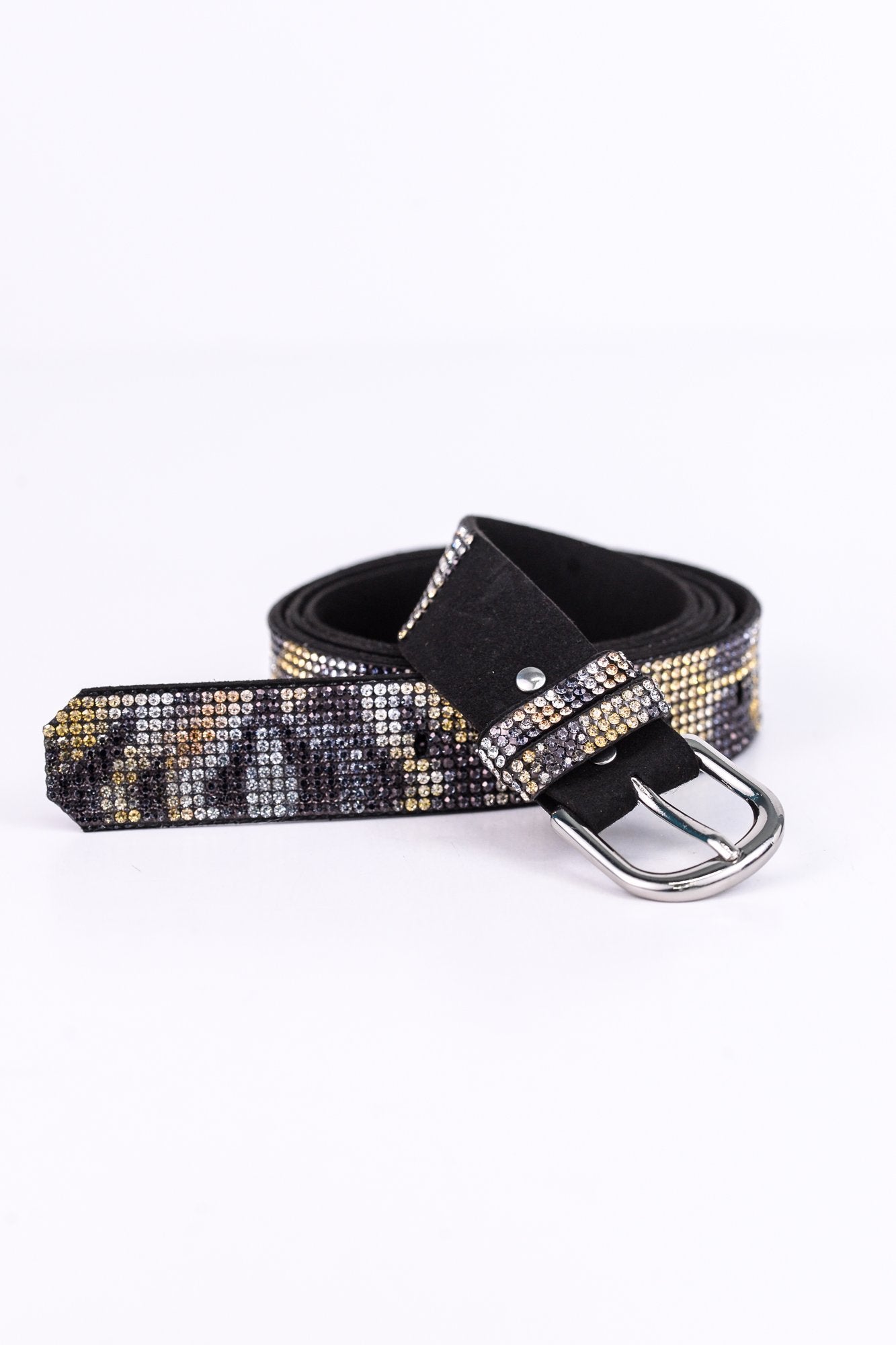 Black/Printed Bling Belt - BLT1040BK