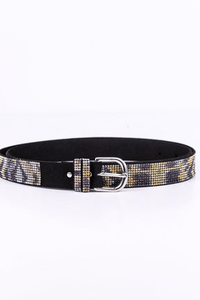 Black/Printed Bling Belt - BLT1040BK