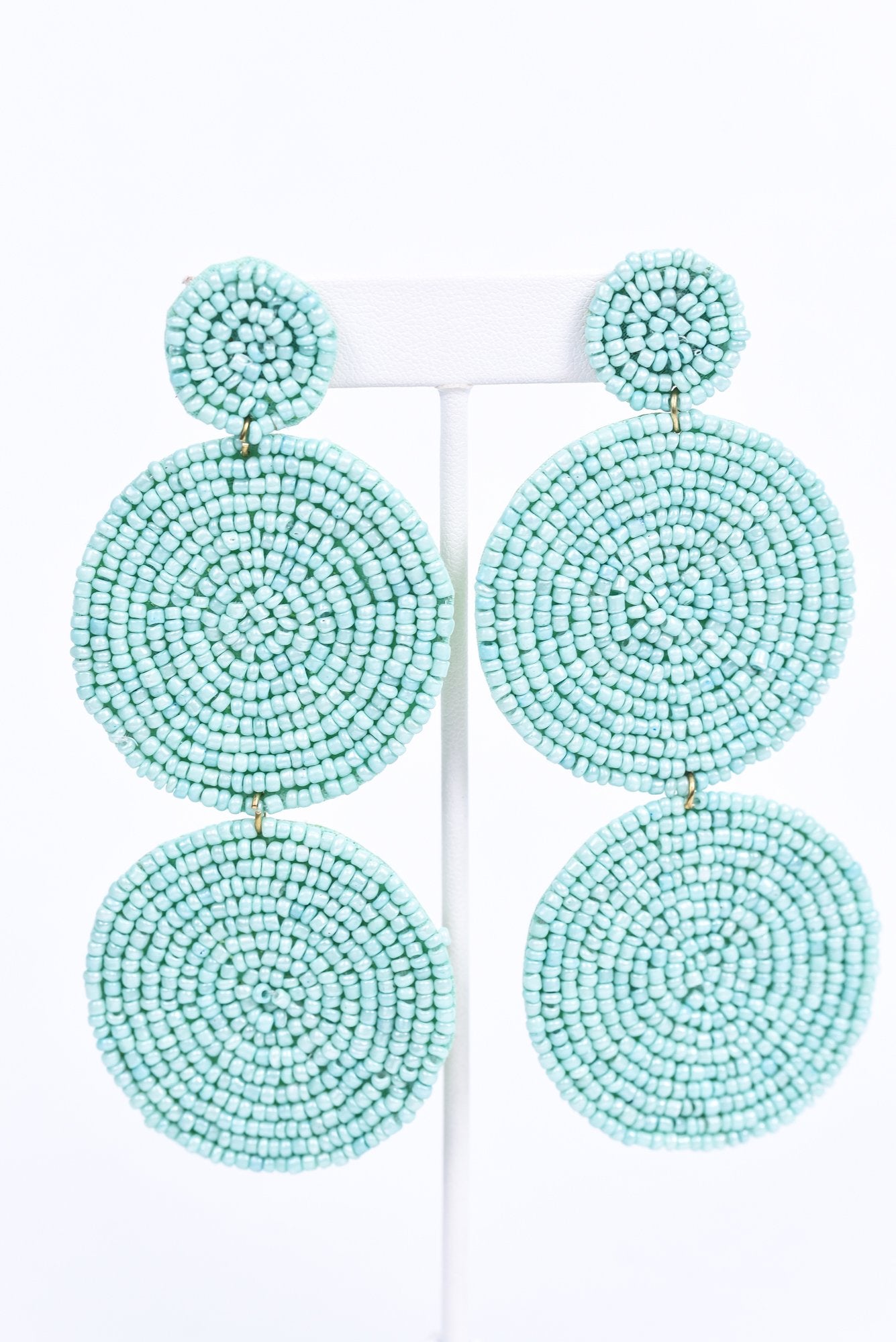 Mint 3-Tier Seed Bead Earrings - EAR3024MT