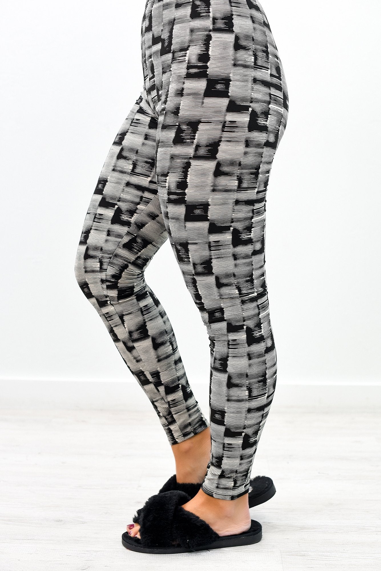 Black Printed Leggings (Size 4-12) - LEG2765BK