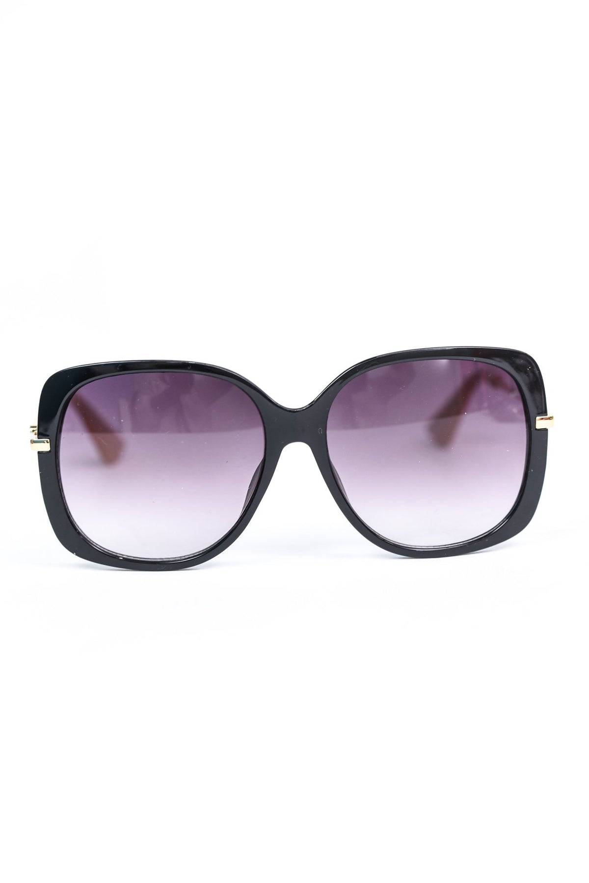 Black Frame/Black Ombre Lens Oval Sunglasses - SGL292BK - FREE hard case