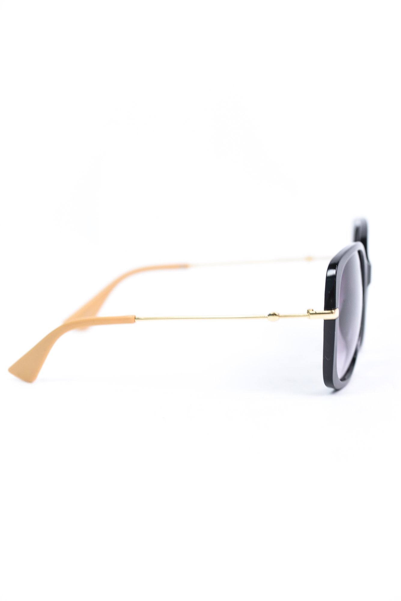 Black Frame/Black Ombre Lens Oval Sunglasses - SGL292BK - FREE hard case
