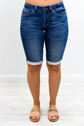 Make It Good Dark Denim Bermuda Shorts - I1120DN