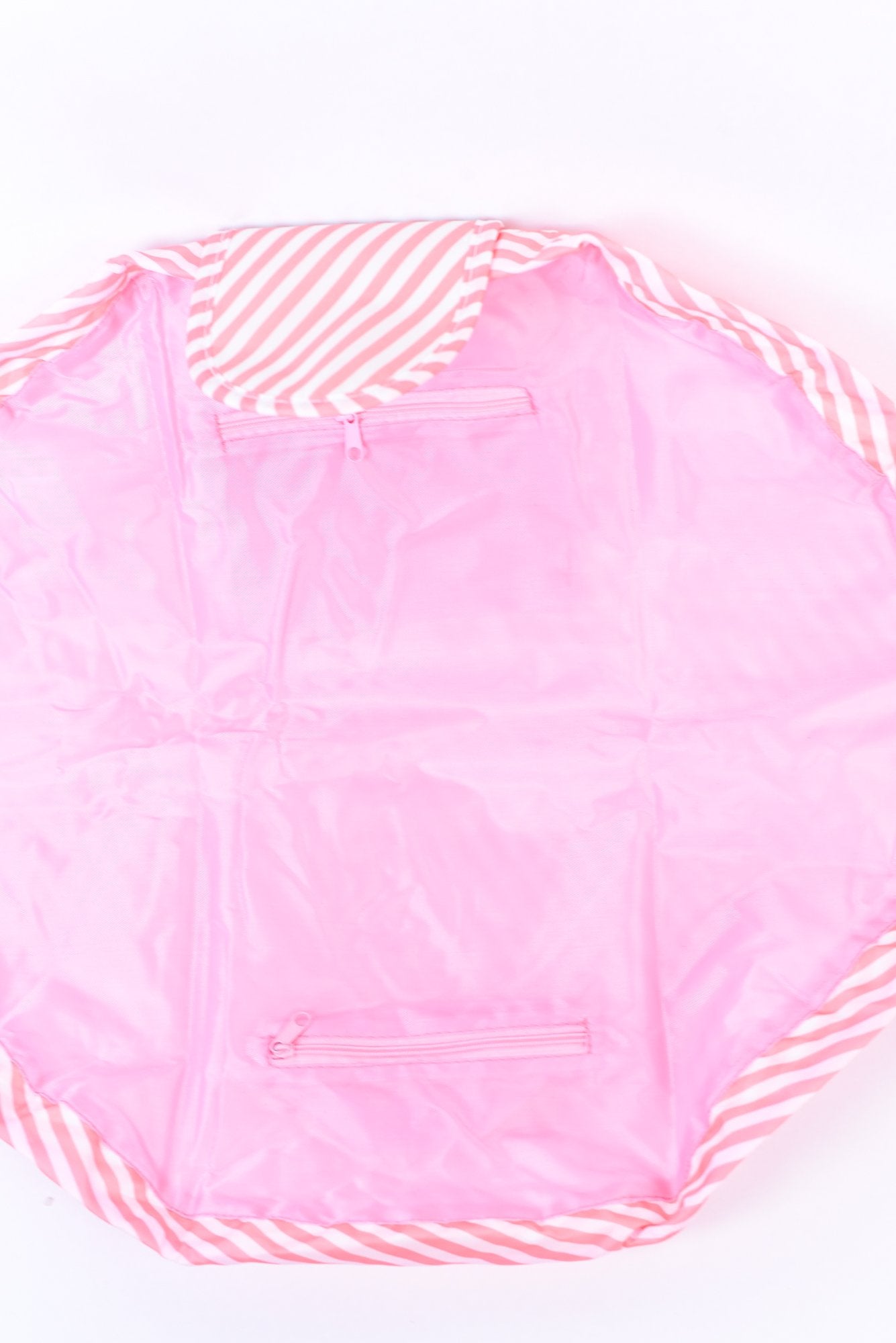 Pink Striped Drawstring Makeup Bag - MUB957PK