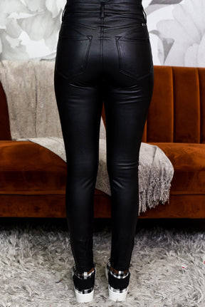 She Came To Conquer Black Leather Pants - PNT1234BK