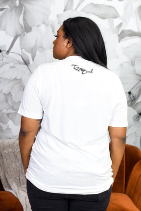 GRL PWR White V Neck Graphic Tee - A1638WH
