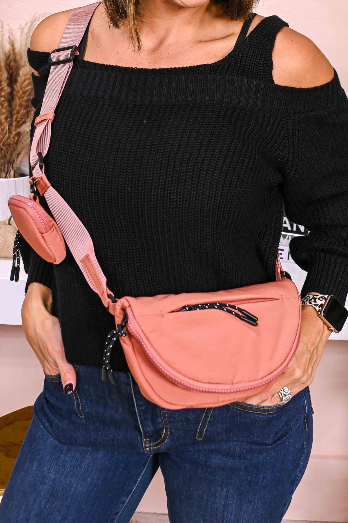 I'm On The Open Road Rose Crossbody Bag - BAG1787RO