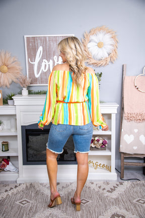 She's Magic Multi Striped Top T6273MU