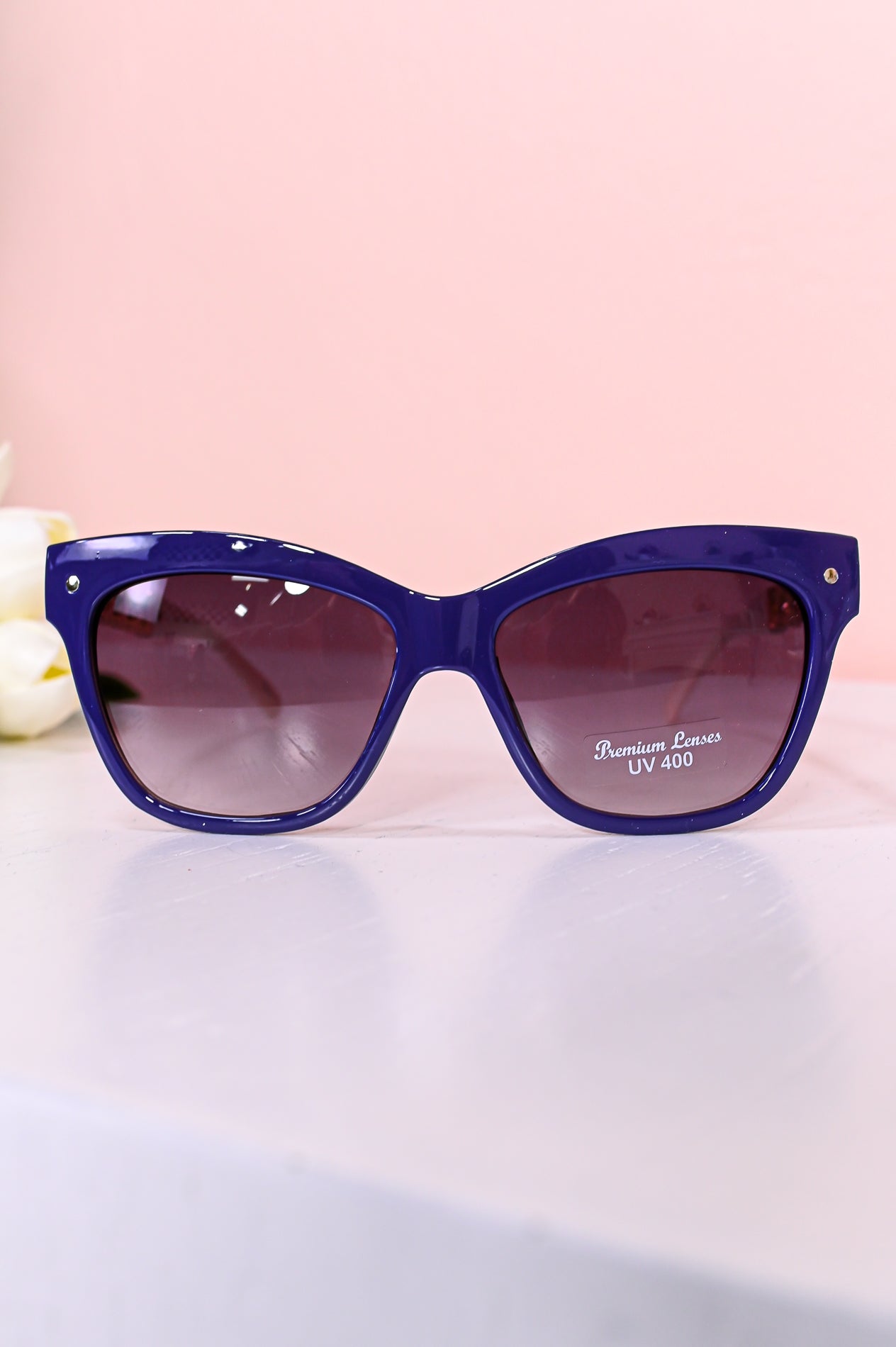 Purple/White/Gold Frame/Black Ombre Lens Sunglasses - SGL323PU