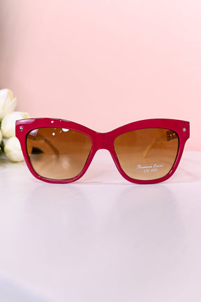 Red/White Frame/Brown Lens Sunglasses - SGL312RD