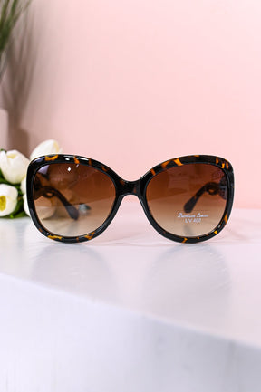 Black/Brown Print/Brown Ombre Lens Sunglasses - SGL315BK