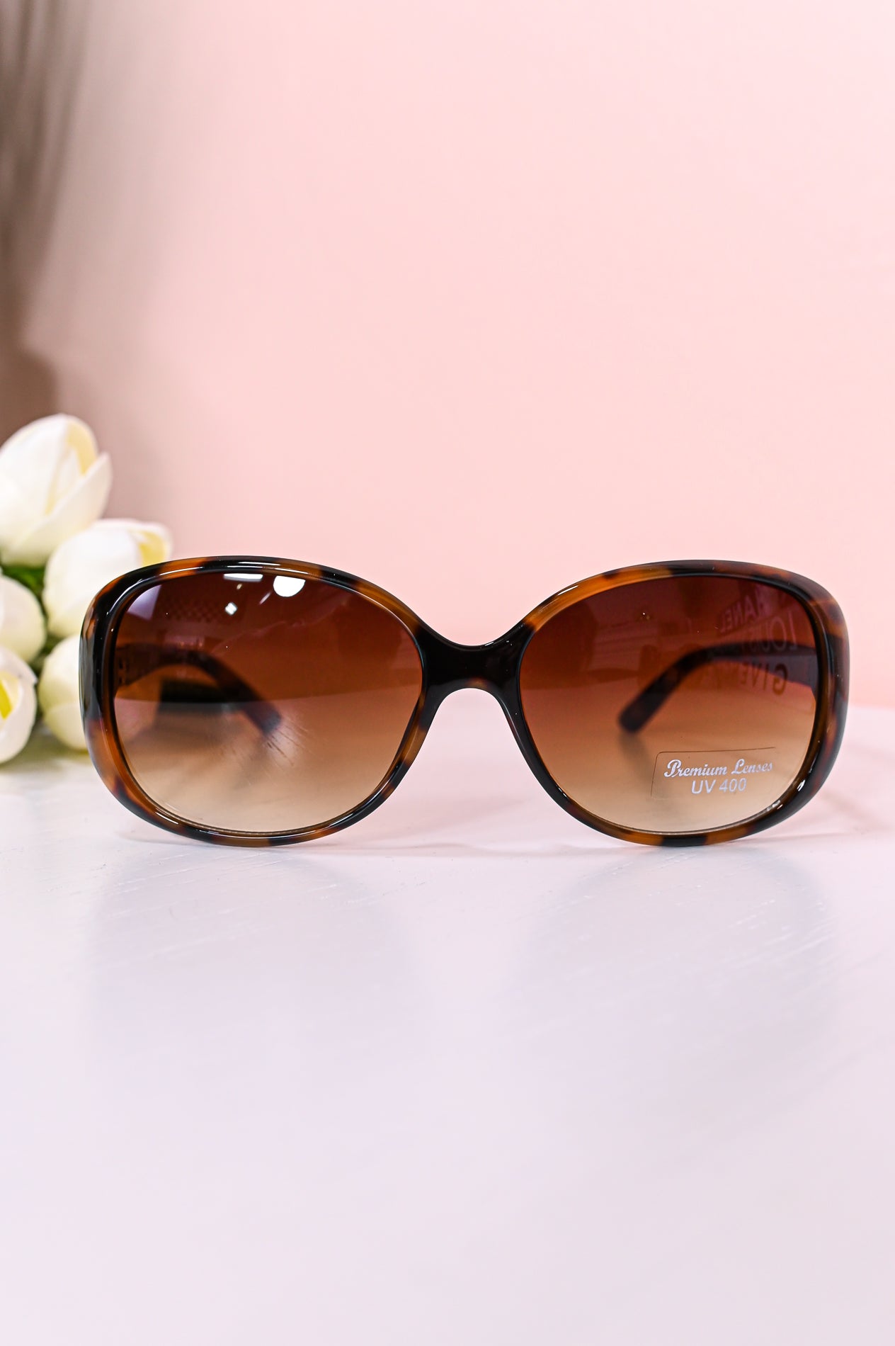 Brown/Gold Printed Retro Lens Sunglasses - SGL340LE