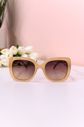 Cream/Silver Printed Butterfly Lens Sunglasses - SGL356CR