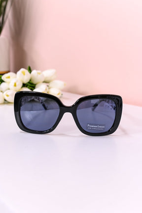 Black/Silver Printed Butterfly Lens Sunglasses - SGL355BK