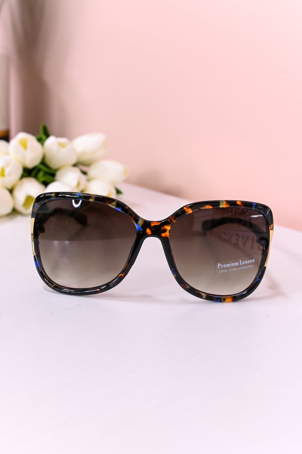 Brown/Gold Printed Sunglasses - SGL345BR