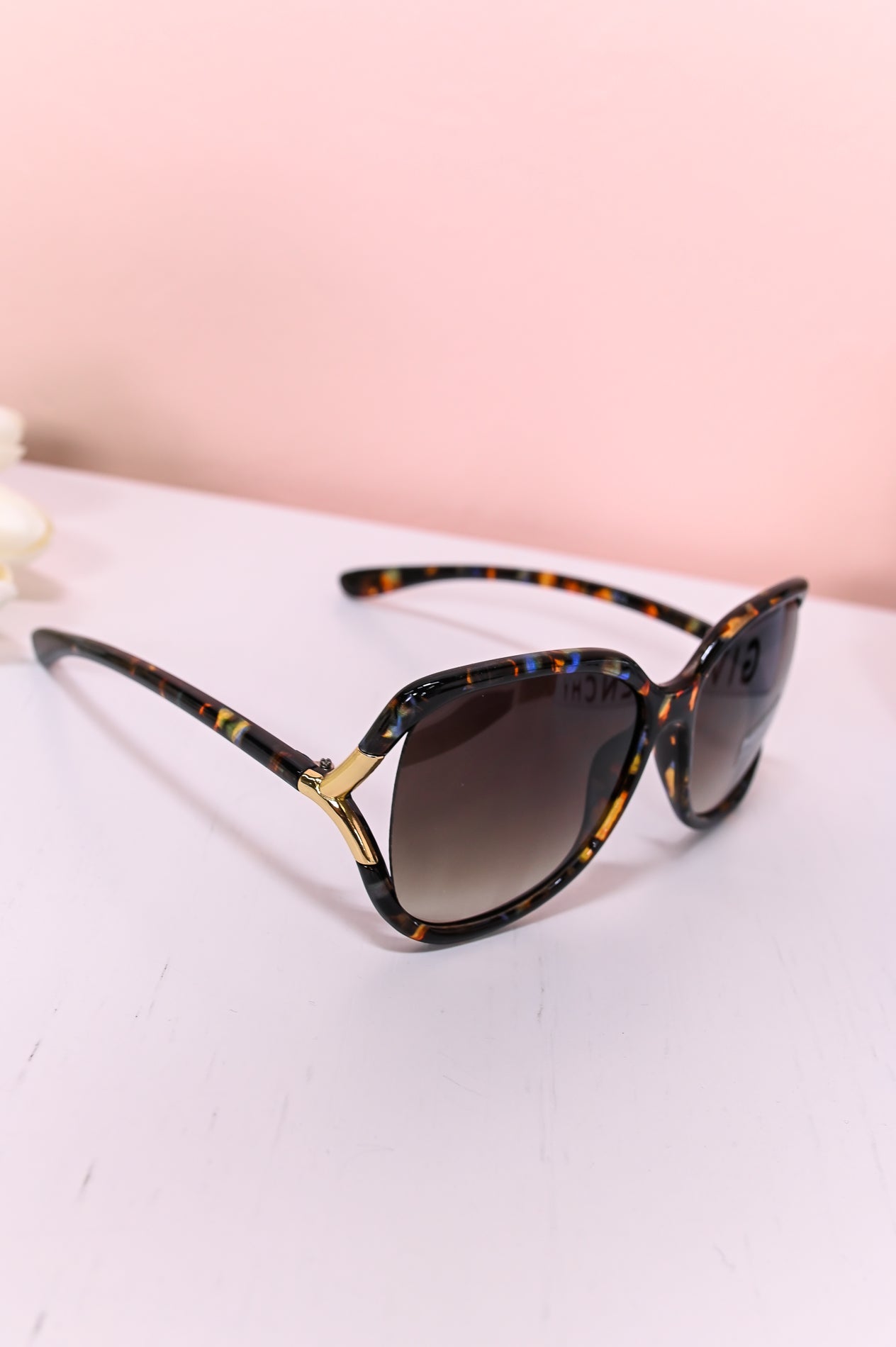 Brown/Gold Printed Sunglasses - SGL345BR