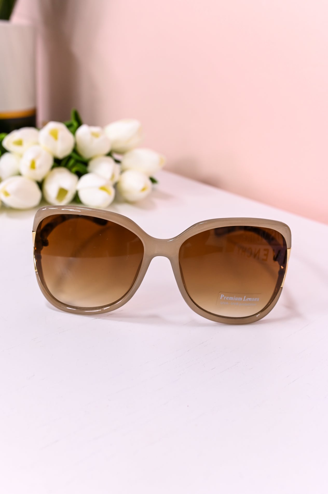Gray/Gold Printed Sunglasses - SGL343GR