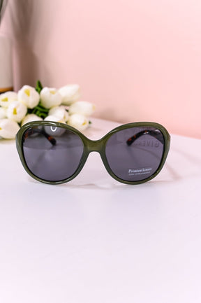 Green/Brown/Gold Printed Sunglasses - SGL350GN