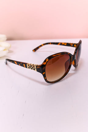 Brown/Gold Printed Sunglasses - SGL353BR