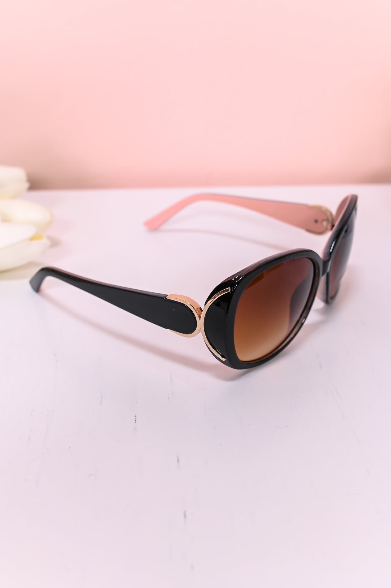 Pink/Black Frame/Brown Lens Sunglasses - SGL327PK