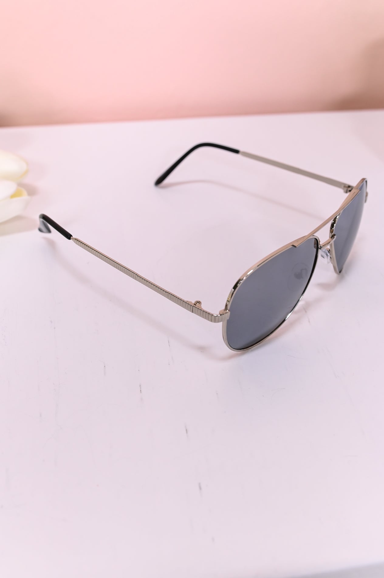 Silver/Black Aviator Sunglasses - SGL348SI