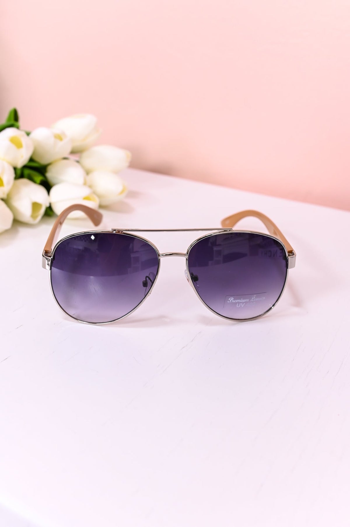 Taupe Aviators Lens Sunglasses - SGL333TA