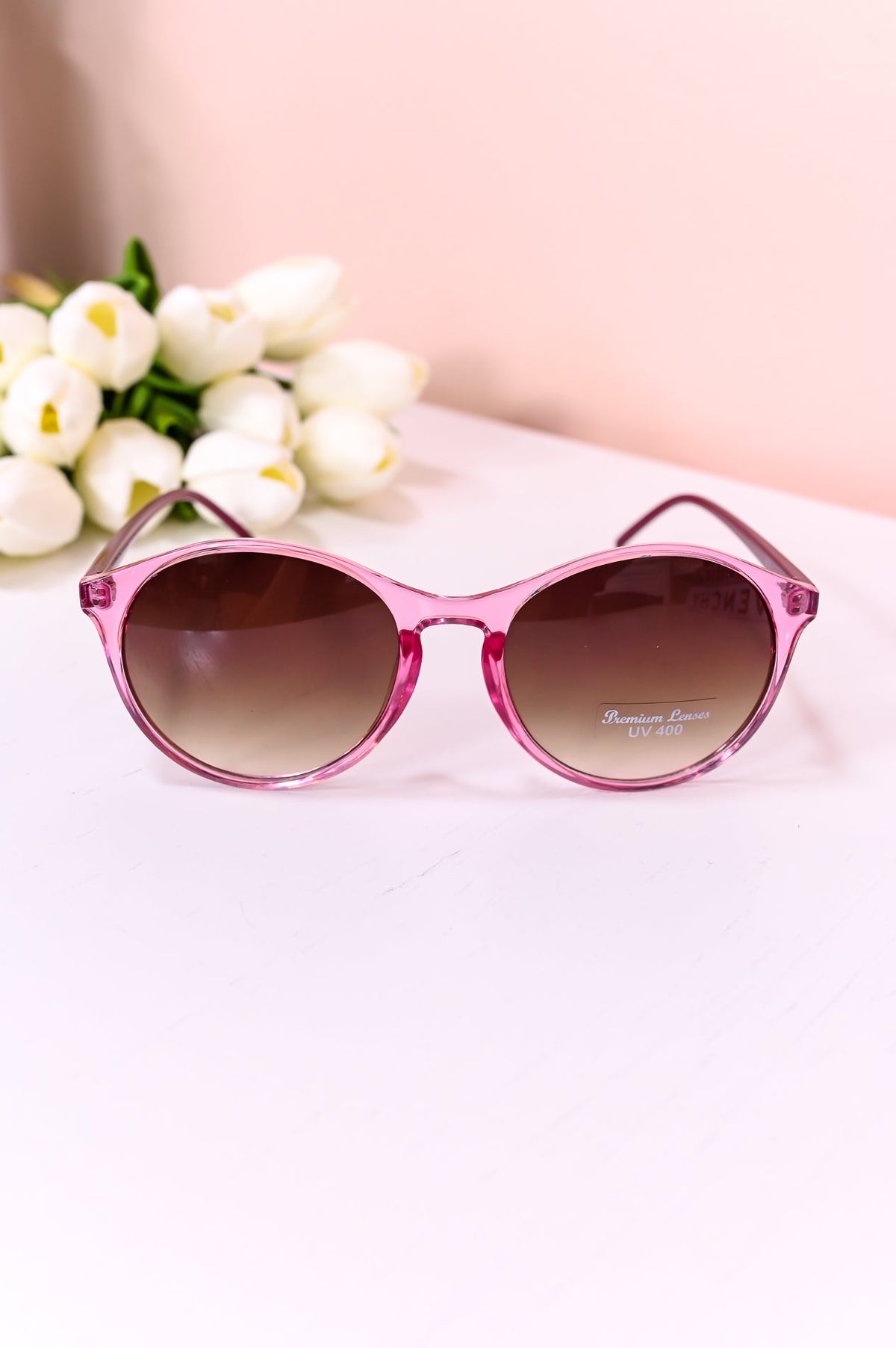 Pink Frame/Brown Ombre Lens Sunglasses - SGL320PK