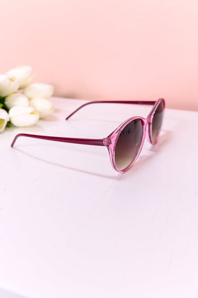 Pink Frame/Brown Ombre Lens Sunglasses - SGL320PK