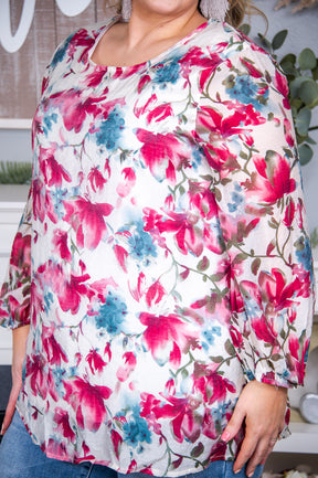 Looking For Paradise Mauve/Multi Color Floral Top - T6633MV