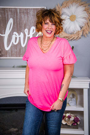It Must Be Fate Neon Pink Solid Top - T6616NPK
