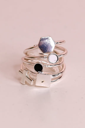 Silver 5-Piece Stackable Ring Set - RNG1104SI