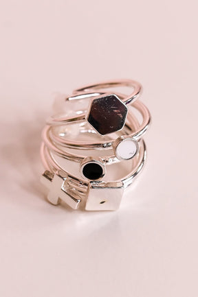 Silver 5-Piece Stackable Ring Set - RNG1104SI