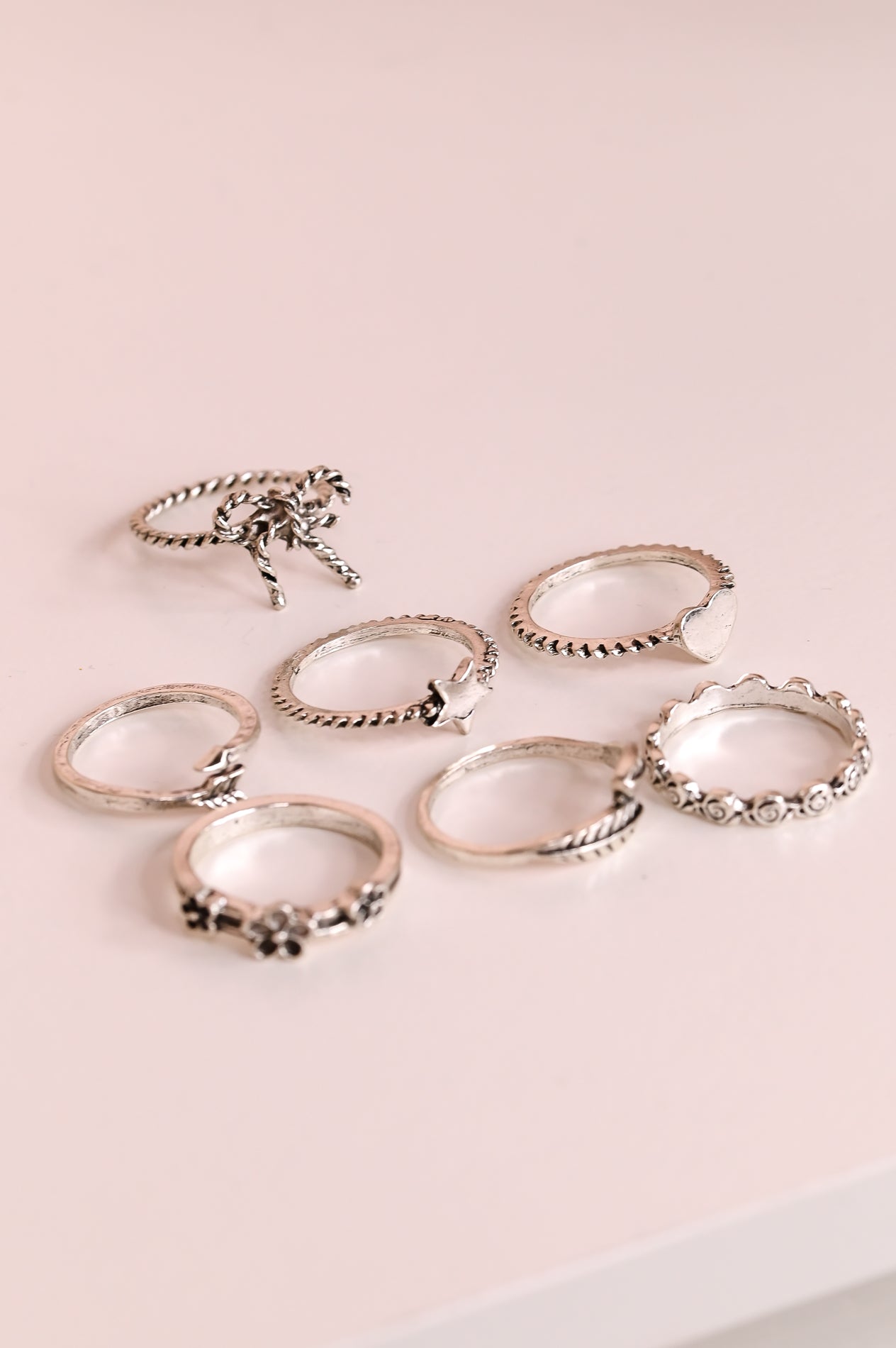 Silver 7-Piece Stackable Ring Set - RNG1103SI