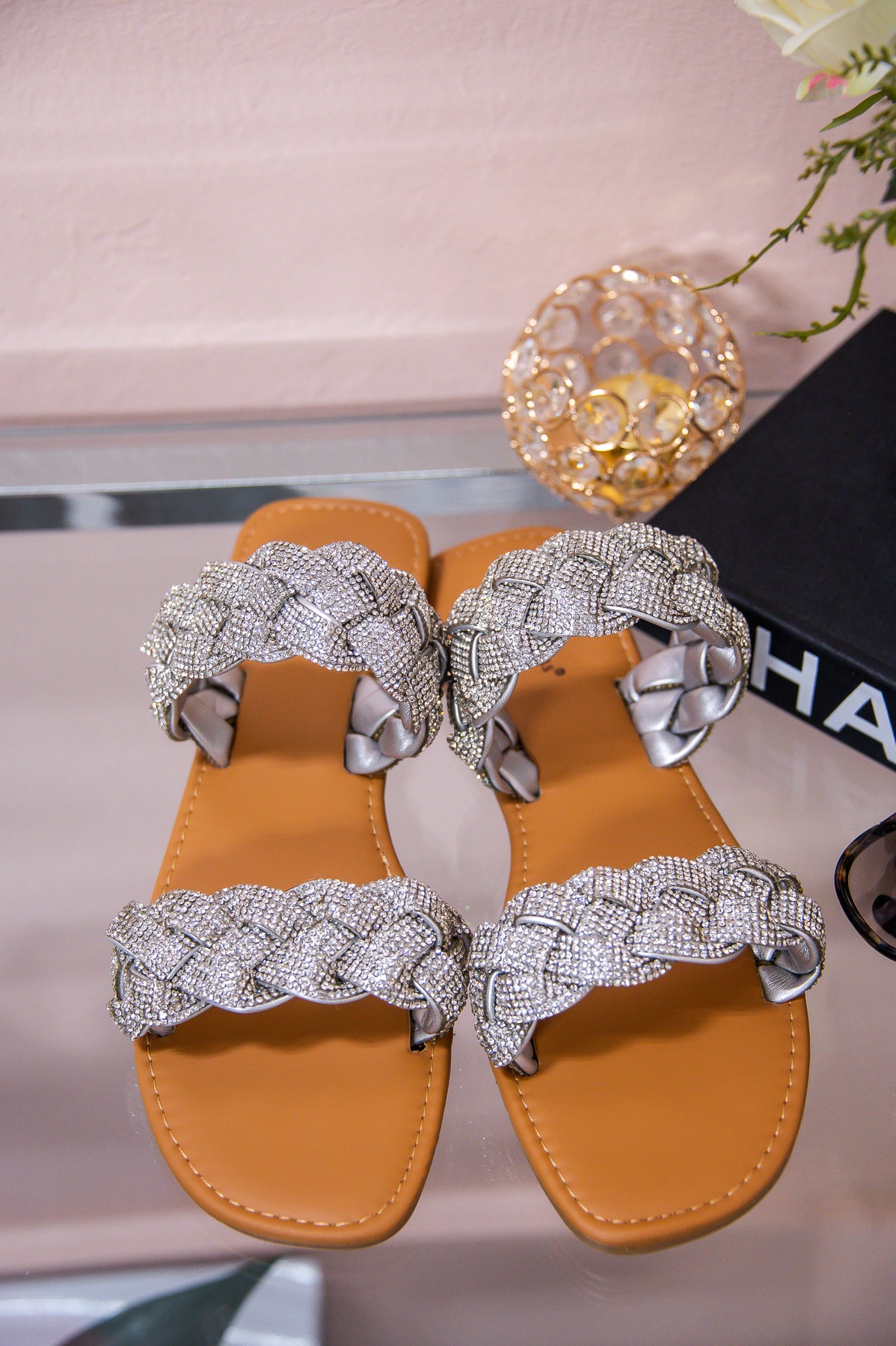 Walk By Faith Silver Bling Braided Sandals - SHO2566SI