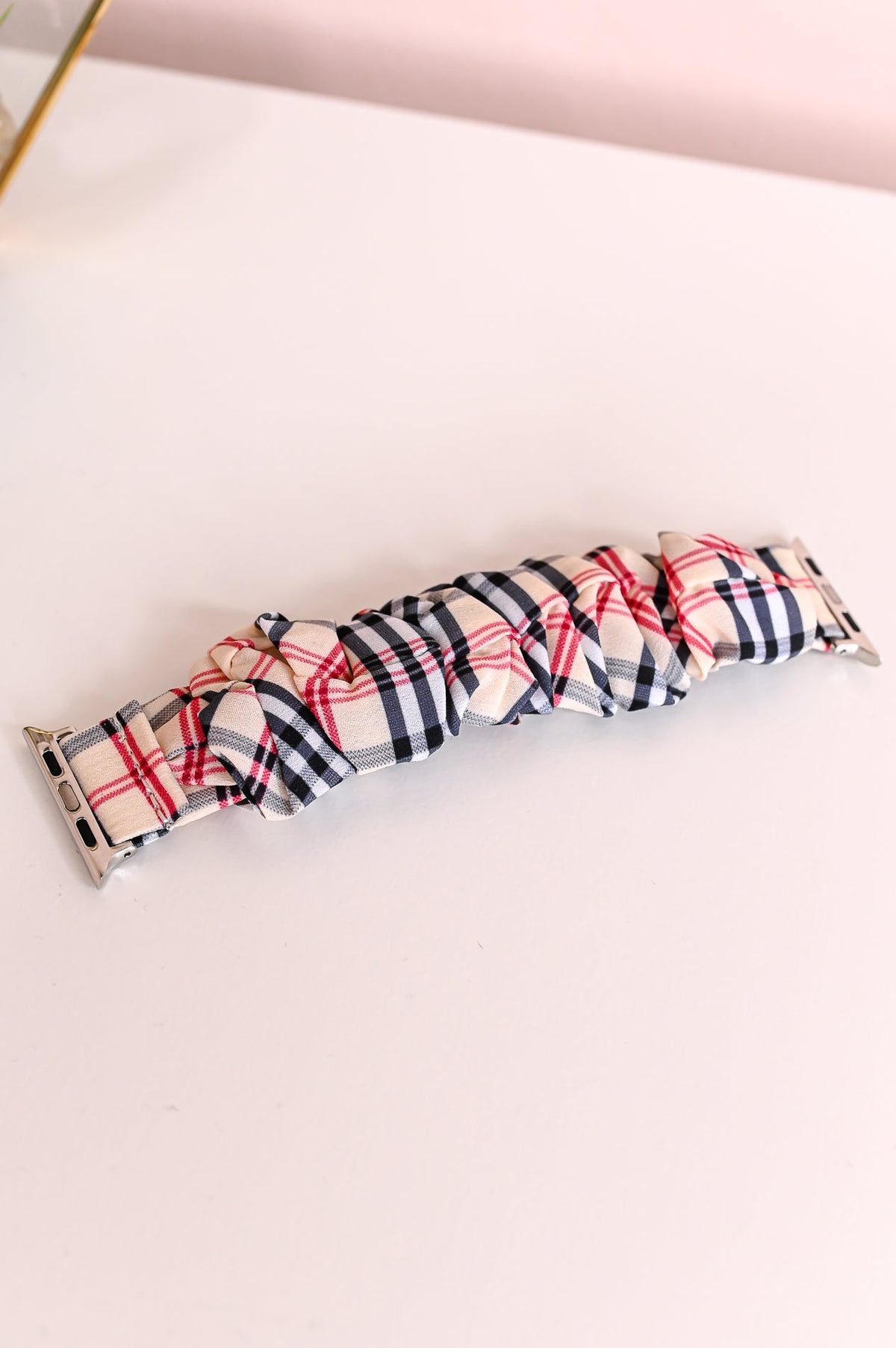 Cream/Red Plaid Apple Watch Band (42/44MM) - WB051CR