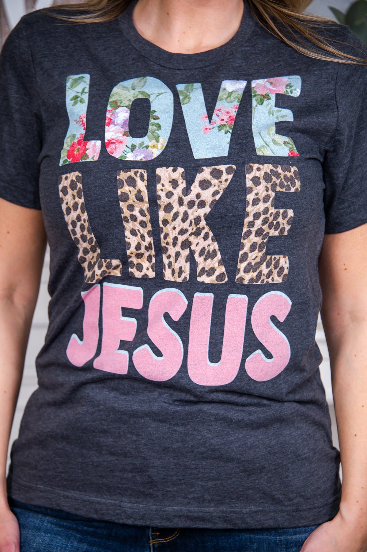 Love Like Jesus Dark Heather Gray Graphic Tee - A2570DHG