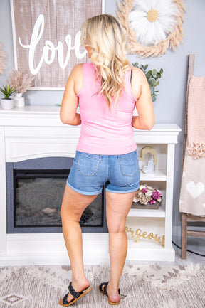 Instant Classic Pink Solid Sleeveless Top - T6671PK