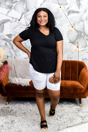 Ready For The Sun White Distressed Bermuda Shorts - I1312WH