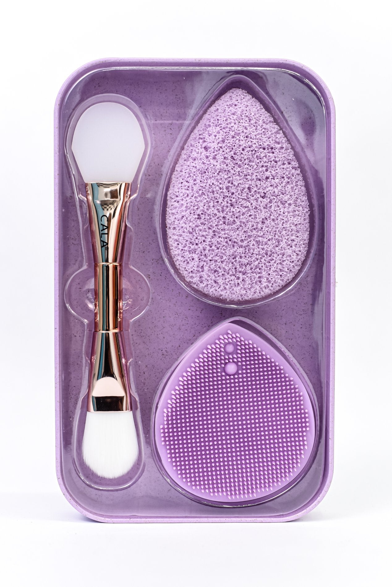 Purple Cleanse And Refresh Mask Brush Exfoliator Set - BTY050PU